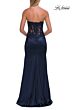 La Femme 33419 Fitted High Slit Black Dress