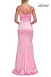 La Femme 33421 Navy Spaghetti Strap Satin Dress