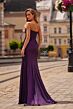 La Femme 33424 Purple Sweep Train Metallic Dress