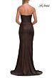 La Femme 33424 Purple Sweep Train Metallic Dress