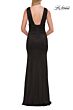 La Femme 33425 Dark Teal Empire Waist Metallic Dress