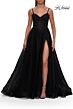 La Femme 33436 Marine Blue Spaghetti Strap Sweetheart Neckline Dress