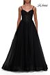 La Femme 33436 Marine Blue Spaghetti Strap Sweetheart Neckline Dress