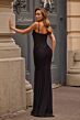 La Femme 33437 Black Spaghetti Strap Mermaid Dress