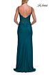 La Femme 33439 Royal Blue Spaghetti Strap High Slit Dress