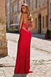 La Femme 33440 Black High Slit Strapless Dress
