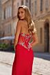 La Femme 33440 Black High Slit Strapless Dress