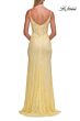 La Femme 33442 Black Spaghetti Strap High Slit Dress