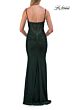 La Femme 33443 Black Spaghetti Strap Mesh and Lace Dress