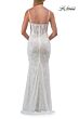La Femme 33443 Black Spaghetti Strap Mesh and Lace Dress