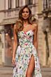 La Femme 33450 Multicolor Floral Strapless Dress