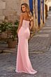 La Femme 33465 Black Slit Skirt Strapless Dress
