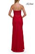 La Femme 33465 Black Slit Skirt Strapless Dress