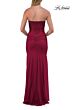 La Femme 33465 Black Slit Skirt Strapless Dress