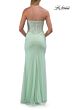 La Femme 33465 Black Slit Skirt Strapless Dress
