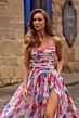 La Femme 33487 Multicolor Floral with Pocket Dress