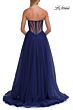 La Femme 33491 Black High Slit A-line Dress