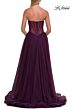 La Femme 33491 Black High Slit A-line Dress