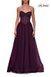 La Femme 33491 Black High Slit A-line Dress