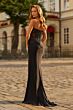 La Femme 33509 High Slit Black Fitted Dress