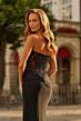 La Femme 33509 High Slit Black Fitted Dress