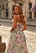 La Femme 33516 High Slit Multicolor Floral with Pocket Dress