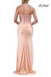 La Femme 33526 Navy Blue High Slit Strapless Dress
