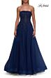 La Femme 33528 Dark Emerald High Slit Strapless Dress