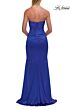 La Femme 33531 Dark Berry Satin Strapless Dress