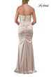 La Femme 33531 Dark Berry Satin Strapless Dress