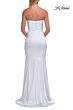 La Femme 33546 Pale Yellow Satin Fitted Dress