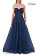 La Femme 33551 Sweep Train Tulle Skirt Royal Purple Dress