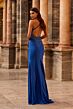 La Femme 33553 Fitted Slit Skirt Royal Blue Dress
