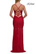 La Femme 33558 Light Blue Hotfix Ruched Dress