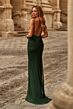 La Femme 33560 Dark Emerald Spaghetti Strap Backless Dress