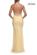 La Femme 33560 Dark Emerald Spaghetti Strap Backless Dress