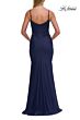 La Femme 33587 Dark Emerald Spaghetti Strap High Slit Dress
