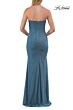 La Femme 33601 Dark Emerald Fitted Mesh and Lace Dress