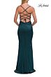 La Femme 33604 Ruby Red Satin Lace-Up Dress