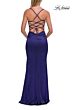 La Femme 33604 Ruby Red Satin Lace-Up Dress
