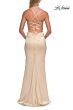 La Femme 33604 Ruby Red Satin Lace-Up Dress