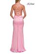 La Femme 33604 Ruby Red Satin Lace-Up Dress