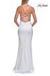 La Femme 33604 Ruby Red Satin Lace-Up Dress