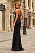 La Femme 33608 Black Fitted Strapless Dress