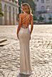 La Femme 33609 Ivory Silver Ruched Metallic Dress