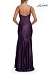 La Femme 33627 Slit Skirt Spaghetti Strap Dark Emerald Dress