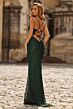 La Femme 33628 Dark Emerald Hotfix Lace Dress