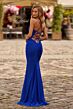 La Femme 33638 Royal Blue Sweetheart Neckline Lace-Up Dress