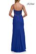 La Femme 33661 Light Periwinkle Ruched Skirt High Slit Dress