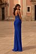 La Femme 33665 High Slit Spaghetti Strap Royal Blue Dress